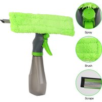 Spray Scraper Brush Water Spray Window Cleaner Glass Scraping Wiper Microfiber Cloth Pad Kit Household Cleaning Tool 3 in 1