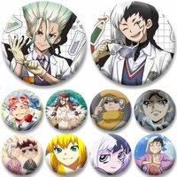 Senku Ishigami Kohaku Button Badges Handmade Anime Gen Icons Enamel Pins Custom Jewelry Accessories Hat Bag Lapel Brooch Gifts