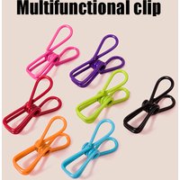 10pcs Multipurpose Colorful Stainless Steel Clips Clothes Pins Pegs Socks Hanging Pegs Clips Hot Sale Household Clothespin