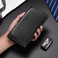 Long PU Leather Billfold Wallet Retro style Mens Bifold RFID Blocking Anti-theft 12 Card Holder Men Purse Drop Shipping 2025