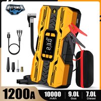 AntPower 10000mAh Portable Car Jump Starter for Diesel Engines, Power Bank, Professional Car Starter Emergency Air Compressor