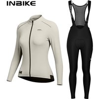 INBIKE Damen-Fahrradhose mit Fleece-Futter, Winter-Thermo-Winddichte MTB-Fahrradbekleidung, feuchtigkeitsableitender Rennradanzug