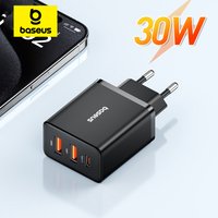 Baseus 30W USB Charger QC PD3.0 Type C PD Fast Charging Quick Phone Charger For iPhone 17 16 15 14 13 12 Pro Max Xiaomi Samsung