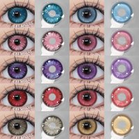 EYESHARE 1 Pair Fashion Colored Contact Lenses for Eyes Purple Color Contacts Red Lenses Pink Soft Lenses Beauty Makeup Yearly