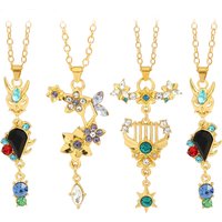 New Anime Genshin Impact Pendant Necklace For Women Trendy Jewelry Zircon Clavicle Chain Kazuha Tartaglia Venti Cosplay Necklace