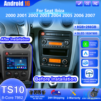 Autoradio Android 16 pour Seat Ibiza 2000 2001 2002 2003 2004 2005 2006 2007 Lecteur multimédia automobile CarPlay GPS Navigation