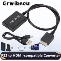 PS2 to HDMI Converter 480i/480p/576i/720P/1080P Audio Video Adapter Cable Supports PC All PS2 Display Modes For PlayStation 2