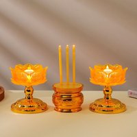 2Pcs Creative Electronic Incense Burner Set Battery Operated Waterproof Swing Flameless Candles Portable Lotus Shaped