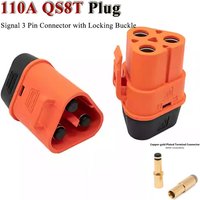 110A QS8T Connector with Locking Buckle fo ESC Controller High Current Signal 3 Pin Three Wire Terminal Male Female Adapter Plug