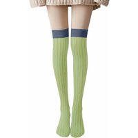 Demon Slayer Kanroji Mitsuri Cosplay Stockings with Green Vertical Stripes Vrouwen Over De Knie Sokken Kousen Spring Autumn Sock