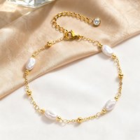 Pearl Anklet for Women Beaded Chain Waterproof Adjustable Summer Beach Boho Chic Foot Accessories