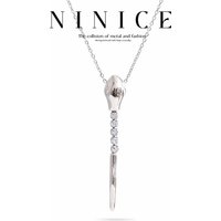 NiNice Stainless Steel Serpentine Necklace Zirconia Pendant Selected Jewelry Personalized Trendy and Fashionable Gift