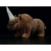 33x12x20cm Ancient Beast Pleistocene Creatures Simulation Elasmotherium Sibiricum Doll Lifelike Cute Stuffed Plush Toy Gift
