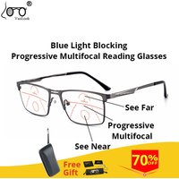 Lunettes de lecture progressives multifocales pour hommes et femmes, blocage de la lumière bleue, pour ordinateur, Sport, monture carrée, AntI Glare UV