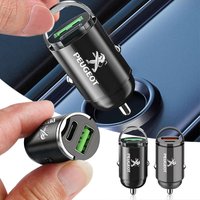 1Pcs Car Charger USB Type-C Fast Charging Adapter Car Caps for Peugeot 206 207 307 3008 2008 308 407 408 508 301 208 Car Gadgets