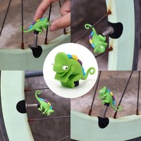 Bicycle Valve Caps Silicone Cartoon Chameleon Waterproof Valve Cover Mountain Bike Decoration Riding Equipment Air Nozzle Cap