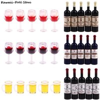 1:12 Dollhouse Miniature Wine Glass Mini Red Wine Cup Model For OB11 BJD Doll House Kitchen Restaurant Decor Accessories