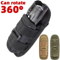 Tactical Flashlight Pouch Belt Torch Bag Durable Hunting Lighting Accessory Outdoor Survival Kits Case With 360 Degree Carabiner