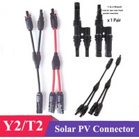 Solar PV Y T Branch Adapter Solars Panel Kabel Stecker mit 4mm2 1000V 30A Solarkabel für PV System Combiner Box 2 in 1 Out