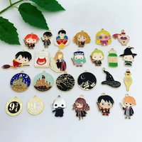 10pcs alloy drip oil cartoon character pendant, DIY jewelry making earrings, keychain accessories