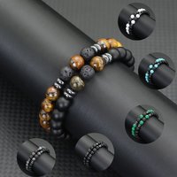 2Pcs 8mm Natural Malachite Men Beaded Bracelet Handmade Meditation Braclet Homme Casual Matching Jewelry Set Gift for Him
