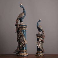 Peacock decoration new Chinese crafts hotel living room TV cabinet wine cabinet wine rack porch decoration