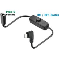 USB Type C Extension Cable With ON OFF Switch 1 to 2 Splitter Cable, USB C Male Female Switch Power Cord 5V Charging Data Cable
