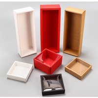 10PCS/SET Gift Paper Box Clear Window Kraft Gift Box Reusable Hardcore Drawer Gift Box DIY Foldable Packaging Box Birthday Gift