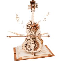 Robotime 3D Wooden Puzzle ROKR Funny Magic Cello Mechanical Music Instrument Creative Toys for Child AMK63