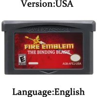GBA Game Cartridge Fire Emblem Series 32-Bit Video Game Console Card The Sacred Stones Sword of Seals Binding Blade for GBA NDS