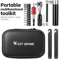 AliExpress West Biking WEST BIKING Portable Toolkit Multifunctional Repair Tool Bag Ratchet Wrench Kit Tire Lever Mini Pump Tools Set Bike Accessories