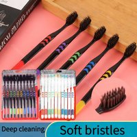 10/20/30-Pack Boxed Toothbrushes for Deep Cleaning Without Harming Gums, Family Pack with Random Colors, Adult Bamboo Charcoal Toothbrushes, Daily Use Soft Toothbrushes, Great Gift for Family Travel,