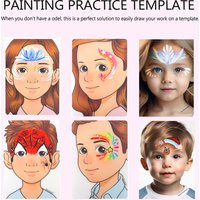 Painting practice Template Non toxic and washable Reusable Face Paint Exercise board for Body Art Painting For Audlts