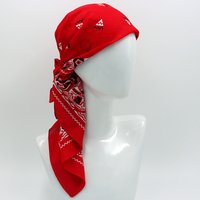New Oversize 70CM Red Color Square Scarf Retro Style Print Cotton Bandana Headwear Head Scarf