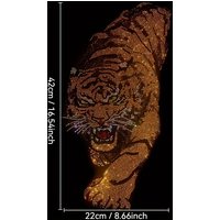 Sparkling Tiger Rhinestone Transfer Decal - DIY Plastic Iron-on Applique for T-Shirts, Sweatshirts, Sports Jerseys