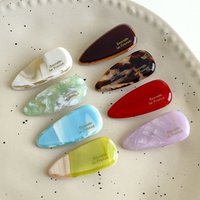 Retro Water Drops Color Acetate Hair Clips Cute Bangs Side Clip for Women Girls Sweet Hairpins Child Fashion Barrettes Headdress