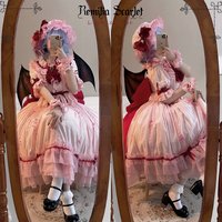 Remilia Scarlet Cosplay Costume for Halloween,Christmas Role Playing Party, Comic Game,Size S-XL New Project Red and white Dress