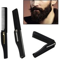 1pcs Black Fashion Portable Folding Knife Type Horn Hair Combs Travel Commercial Plastic Small Comb For Men Women It Can Be Used