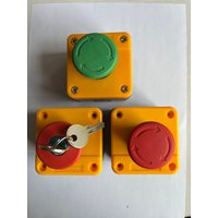 Waterproof Red Mushroom Head Emergency Stop Push Button Switch Control Station Box With Key Rotary Selector