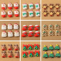 10Pcs Cartoon Christmas Charms Snowman Santa Claus Deer Pendants for Making Earrings Necklace DIY X'mas Gift Jewelry Accessories