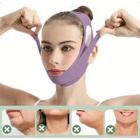 Overnight Face Lift Band with Graphene Fiber - Double Chin Reducer & Jawline Definer, Washable Reusable Beauty Strap 5 Sizes
