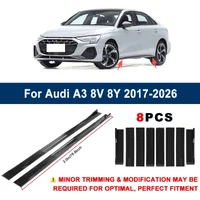 Aerodynamic 2m Sectional Side Skirt Extension Lips Racing Side Spoiler For Audi A3 8V 8Y 2017-2026 2018 2019 Sport Upgrade Kit