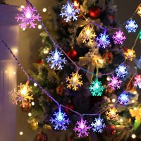 1pc LED Christmas Snowflake String Lights Indoor&Outdoor Hanging Decor Lighting Fairy Atmosphere Lamp for Garden Party Xmas