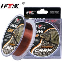 FTK 100m/300m Fluorocarbon Coating Nylon Fishing Line Sinking Feeder Super Strong Carp Fishing Monofilament 4.13LB-34.32LB