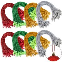 100pcs Christmas Drop Ornaments String Ribbon Xmas Ball Pendant Hanging Ropes Christmas Decorations for Home Gift Packaging Tag
