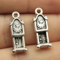 WYSIWYG 10pcs 20x8mm Pendulum Clock Charms DIY Jewelry Findings Antique Silver Color Antique Bronze Color For Jewelry Making