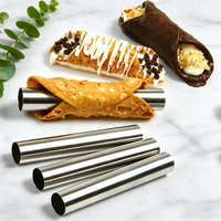 Cannoli Tubes Set, 10/20Pcs Food Grade Stainless Steel Reusable Non Stick Pastry Mold for Danish Croissant Cream Roll Home Bakin