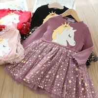 Robe de princesse licorne pour filles de 2 à 7 ans, tenue d'automne pour enfants en bas âge, fête d'anniversaire, Halloween, noël, 2022