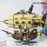 Building Blocks Steampunk Spaceship Model Flying Boat Ornaments Splicing Small Particles Educational Toys Gifts