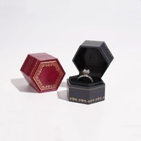 Jewelry Organizer Compact Retro Pattern Mini Ring Box Gift Packaging Case Vintage Hexagonal Jewelry Box For Wedding Ceremony